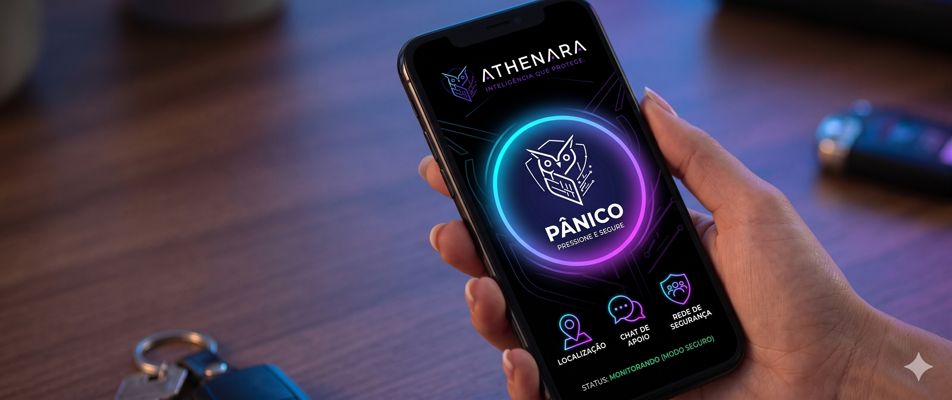 App ATHENARA, tela de pânico