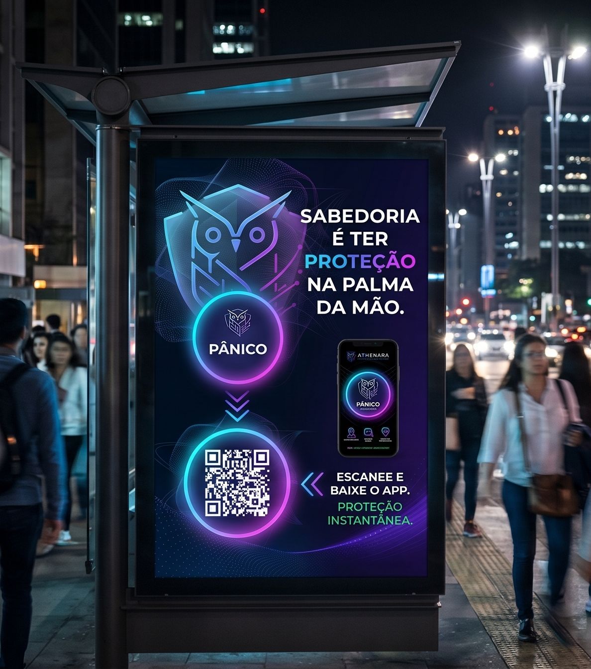 Você não está sozinha · abrigo de ônibus